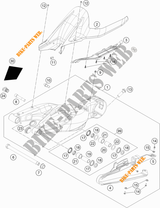 FORCELLONE per KTM 1290 SUPER DUKE R WHITE 2019