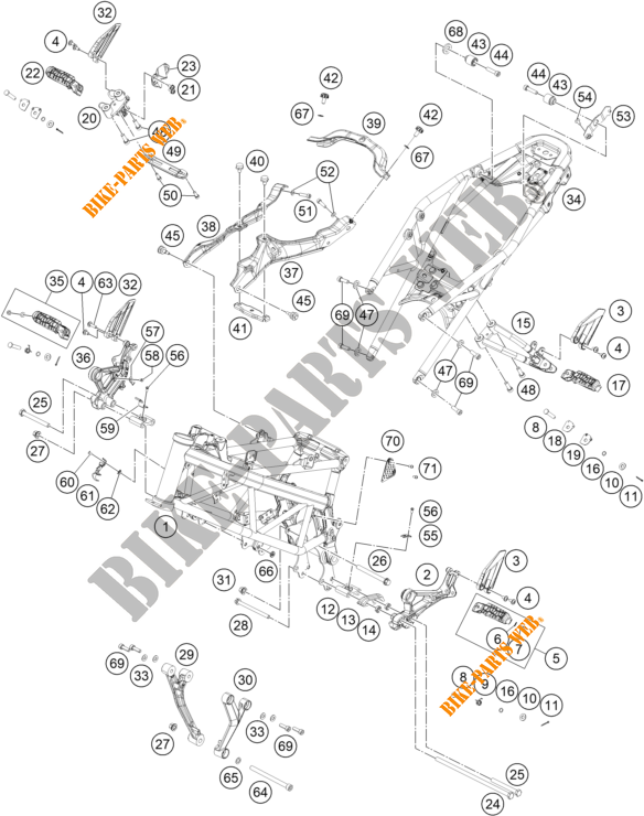 TELAIO per KTM 390 DUKE ORANGE - B.D. 2020