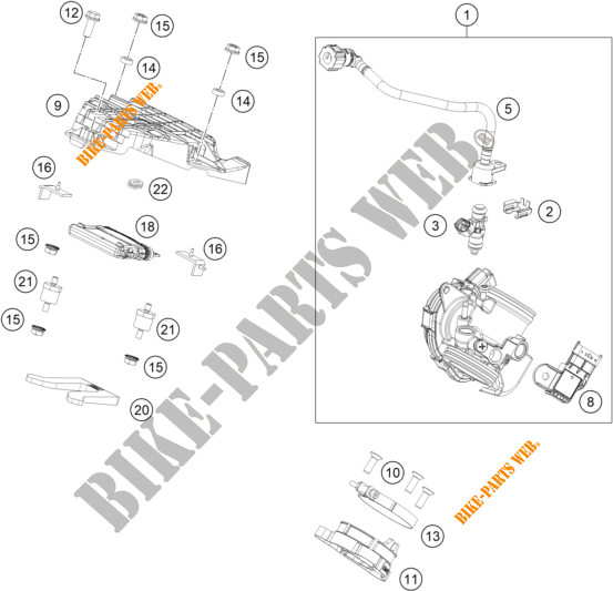 CORPO FARFALLATO per KTM 390 DUKE WHITE - CKD 2019