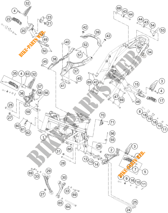 TELAIO per KTM 390 DUKE ORANGE - B.D. 2019