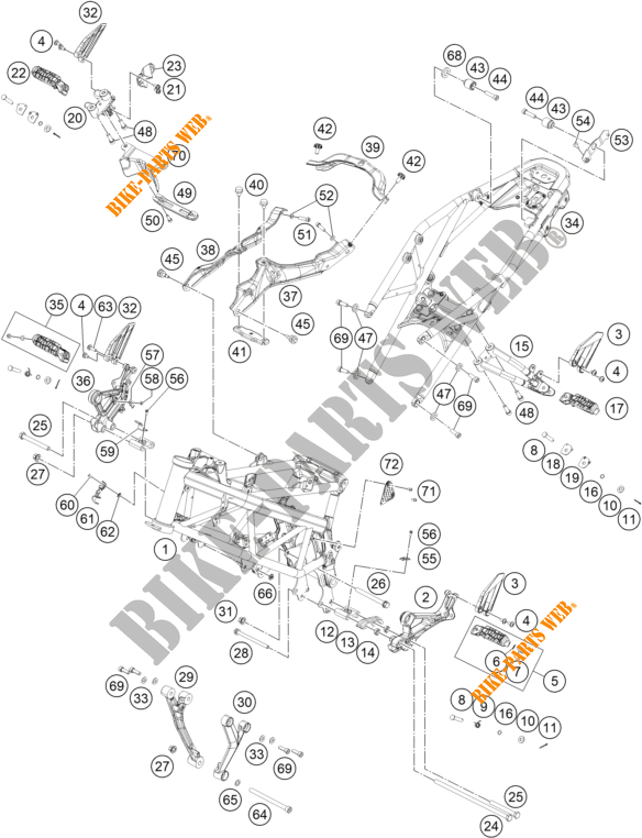 TELAIO per KTM 390 DUKE ORANGE - CKD 2019