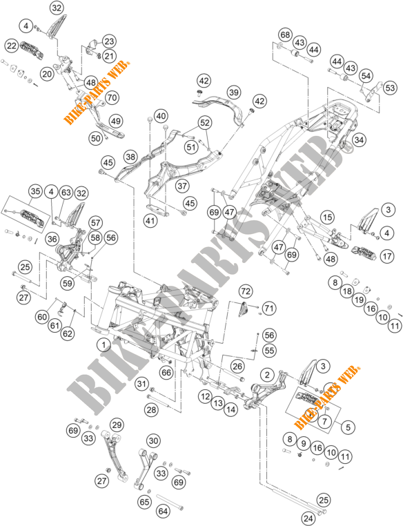 TELAIO per KTM 390 DUKE WHITE - B.D. 2019