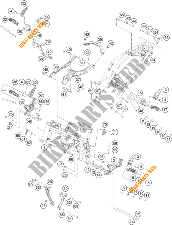 TELAIO per KTM 390 DUKE ORANGE - B.D. 2019