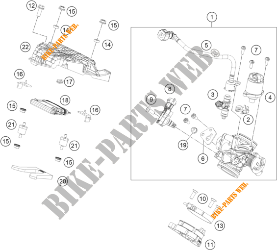 CORPO FARFALLATO per KTM 125 DUKE WHITE - B.D. 2019