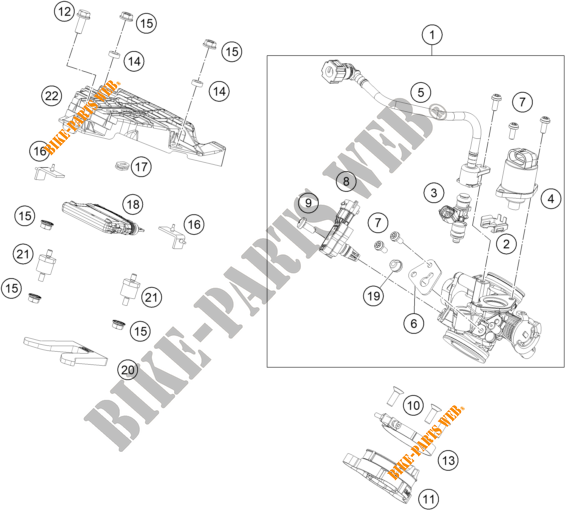 CORPO FARFALLATO per KTM 125 DUKE ORANGE - B.D. 2019