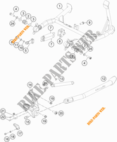 CAVALLETTO LATERALE / CENTRALE per KTM 1290 S ADVENTURE S ORANGE 2020