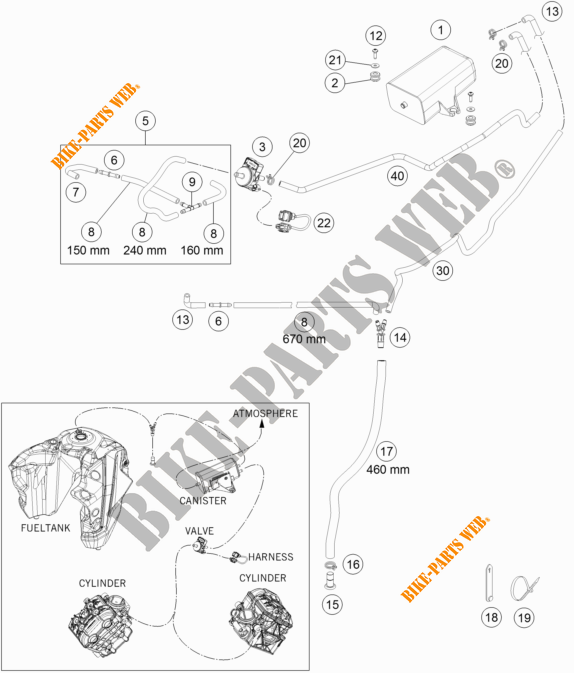 EVAPORATIVE CANISTER per KTM 1290 S ADVENTURE S ORANGE 2020