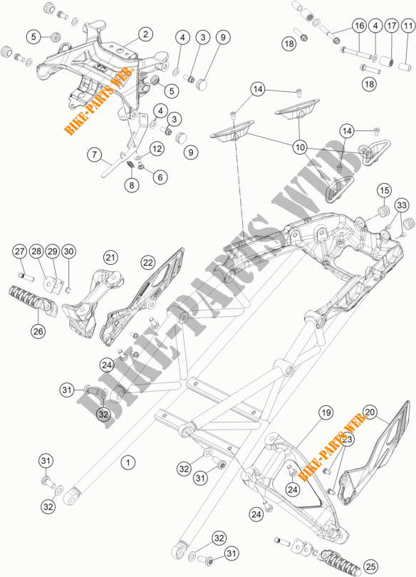 TELAIETTO POSTERIORE per KTM 1290 SUPER DUKE GT ORANGE 2018
