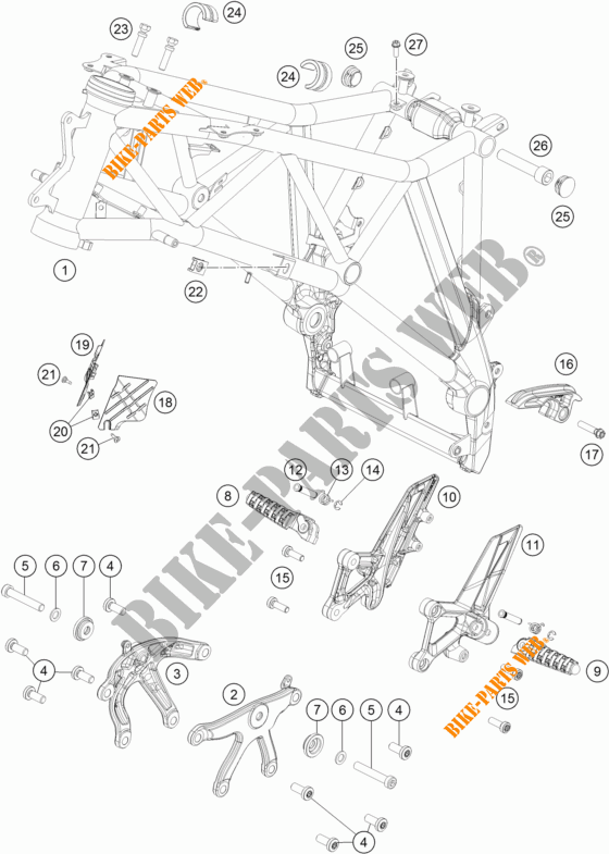 TELAIO per KTM 1290 SUPER DUKE GT ORANGE 2018