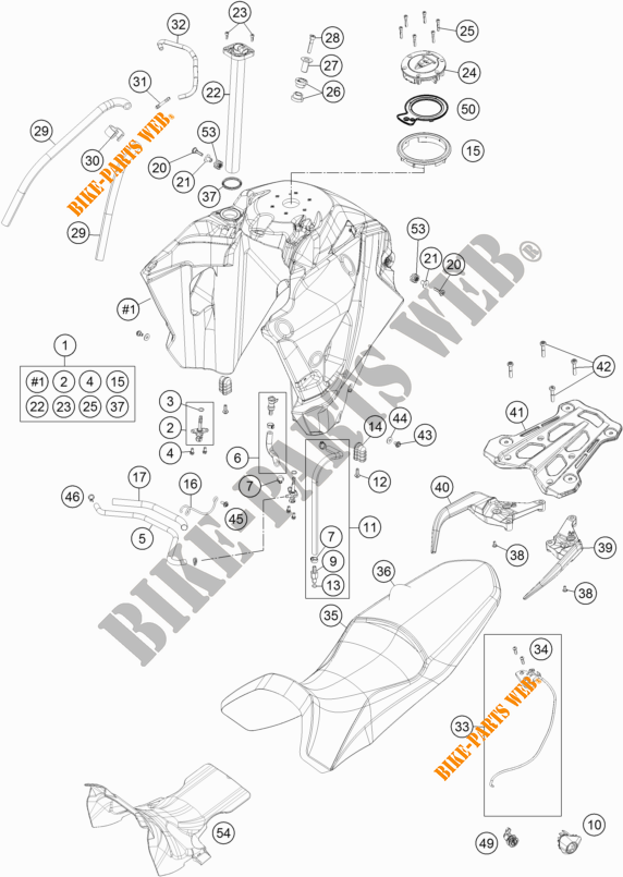 SERBATOIO / SELLA per KTM 1290 SUPER ADVENTURE R TKC 2019