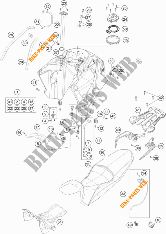 SERBATOIO / SELLA per KTM 1290 SUPER ADVENTURE R 2019