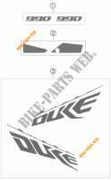 ADESIVI per KTM 990 SUPER DUKE WHITE 2009