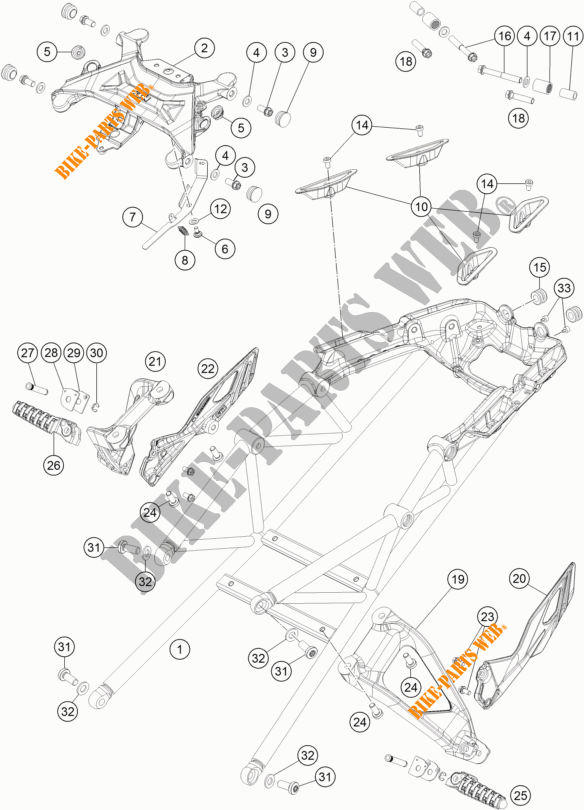 TELAIETTO POSTERIORE per KTM 1290 SUPER DUKE GT ORANGE 2018