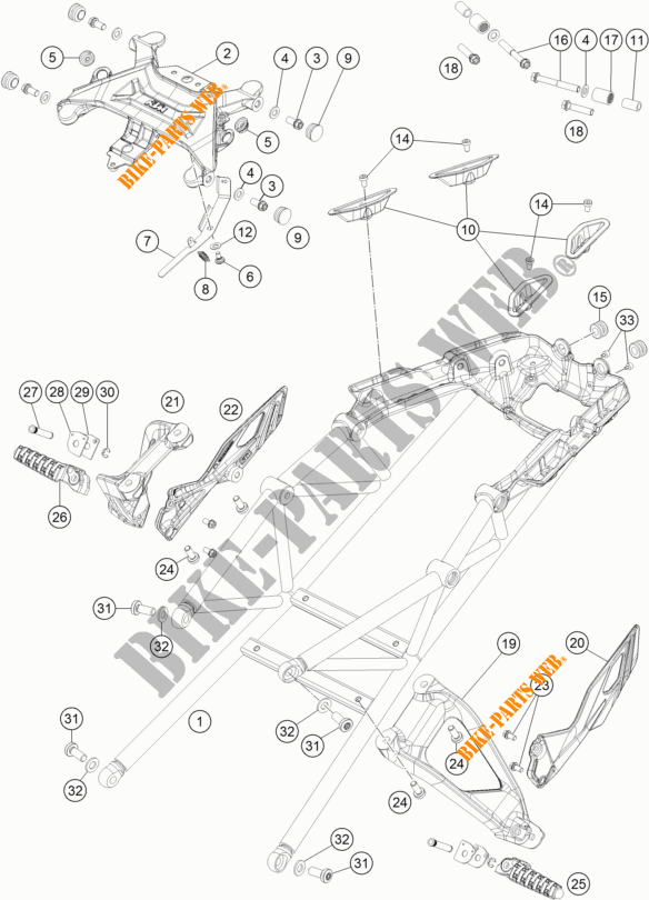 TELAIETTO POSTERIORE per KTM 1290 SUPER DUKE GT BLACK 2018