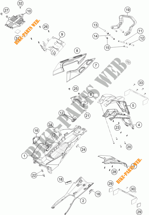 PARAFANGO POSTERIORE per KTM 1290 SUPER DUKE GT ORANGE 2018