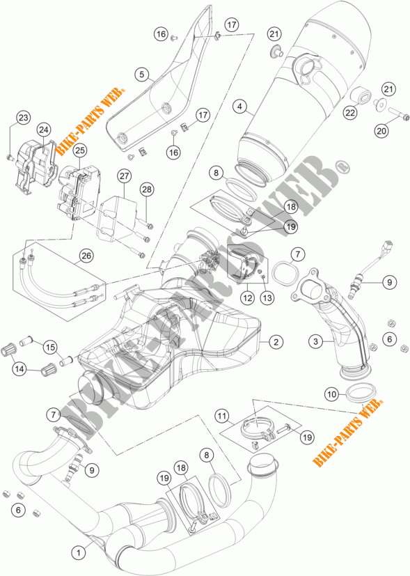 SCARICO per KTM 1290 SUPER DUKE GT ORANGE 2018