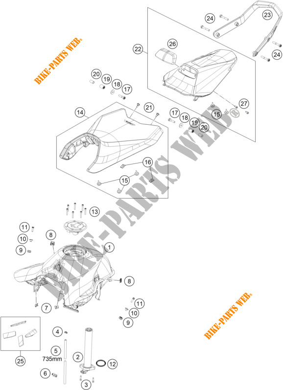 SERBATOIO / SELLA per KTM 890 DUKE R 2021