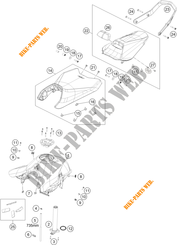 SERBATOIO / SELLA per KTM 890 DUKE R 2021