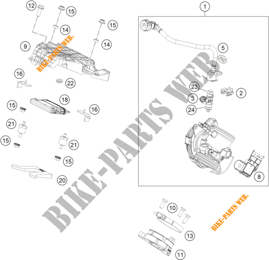 CORPO FARFALLATO per KTM 390 DUKE WHITE - B.D. 2021