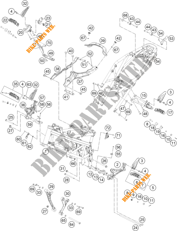 TELAIO per KTM 390 DUKE SILVER - CKD 2021