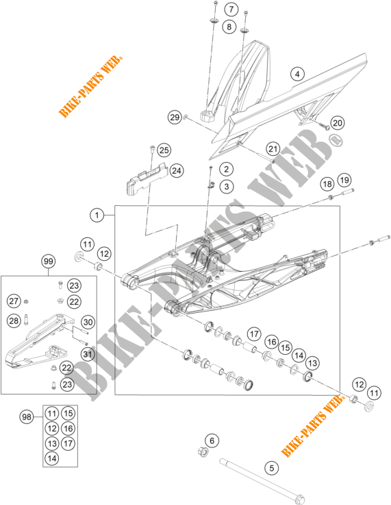 FORCELLONE per KTM 390 DUKE SILVER - B.D. 2021