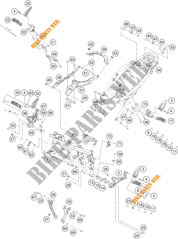TELAIO per KTM 200 DUKE ABS ORANGE - B.D. 2021