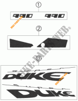 ADESIVI per KTM 990 SUPER DUKE BLACK 2006