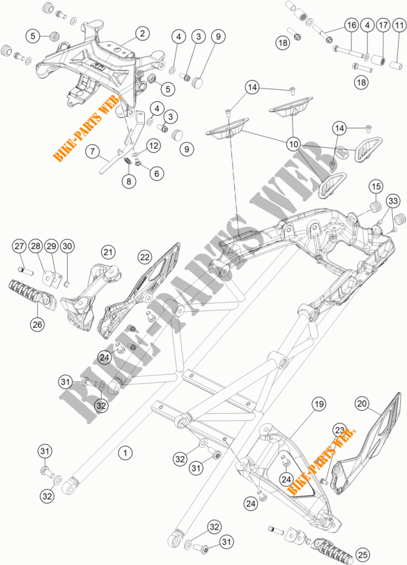 TELAIETTO POSTERIORE per KTM 1290 SUPER DUKE GT BLACK 2018