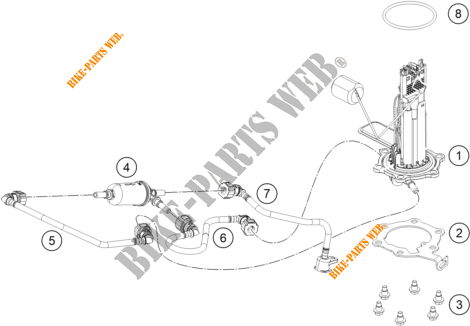 POMPA CARBURANTE per KTM 200 DUKE ORANGE ABS - IKD 2020
