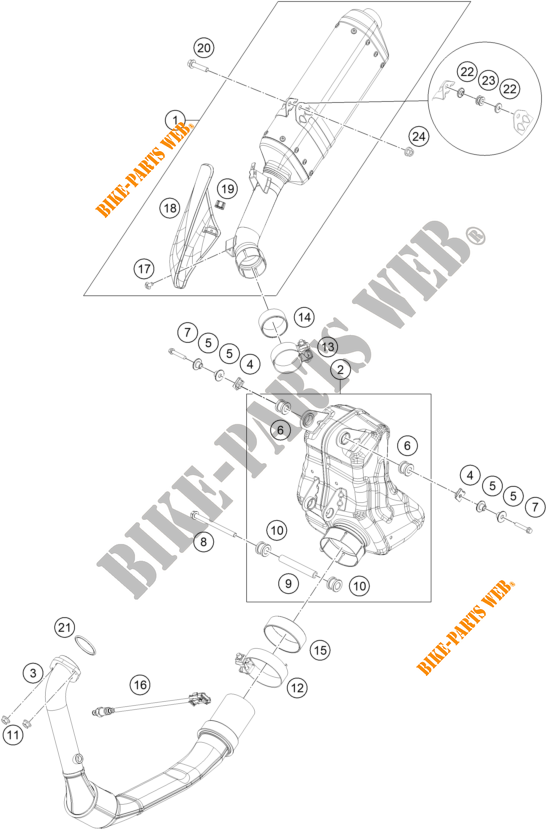 SCARICO per KTM 250 ADVENTURE BLACK - B.D. 2021