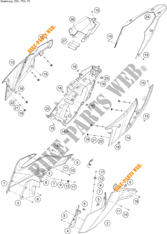 FIANCHETTO per KTM 250 ADVENTURE ORANGE - B.D. 2021