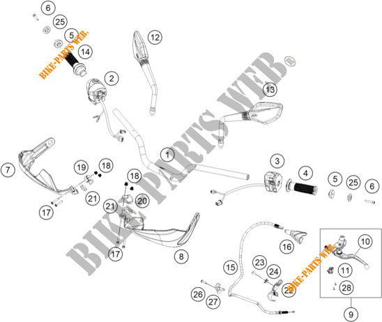 MANUBRIO / COMANDI per KTM 390 ADVENTURE ORANGE - IKD 2021