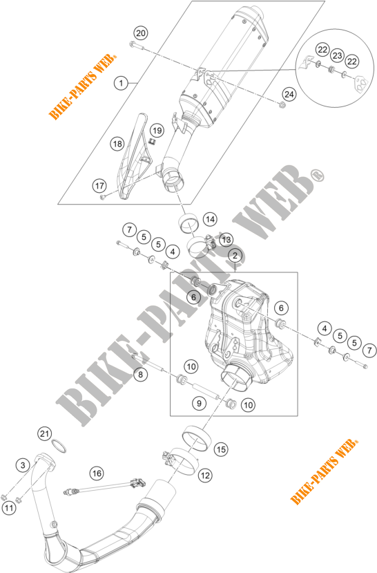 SCARICO per KTM 390 ADVENTURE ORANGE - IKD 2021