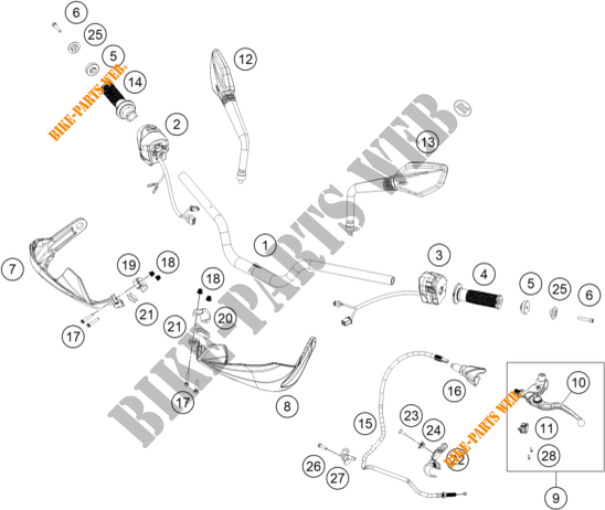 MANUBRIO / COMANDI per KTM 390 ADVENTURE WHITE - IKD 2021