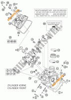 TESTA CILINDRO ANTERIORE per KTM 990 SUPER DUKE ORANGE 2005
