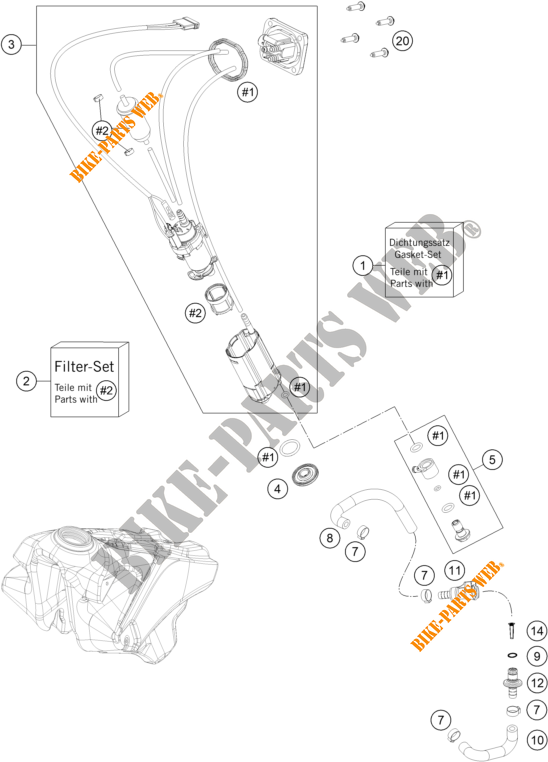 POMPA CARBURANTE per KTM 350 SX-F 2021