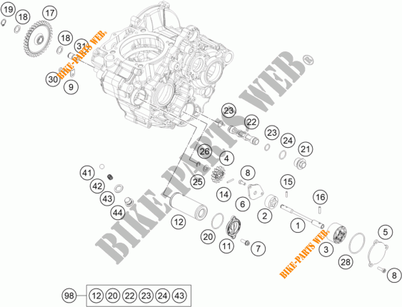 POMPA OLIO per KTM 350 XCF-W 2022