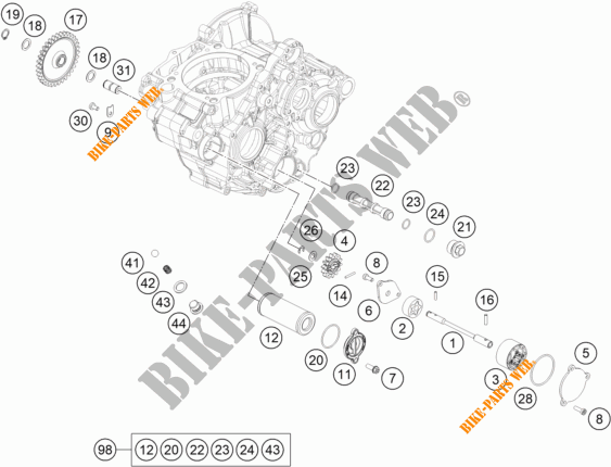 POMPA OLIO per KTM 250 EXC-F SIX DAYS 2023