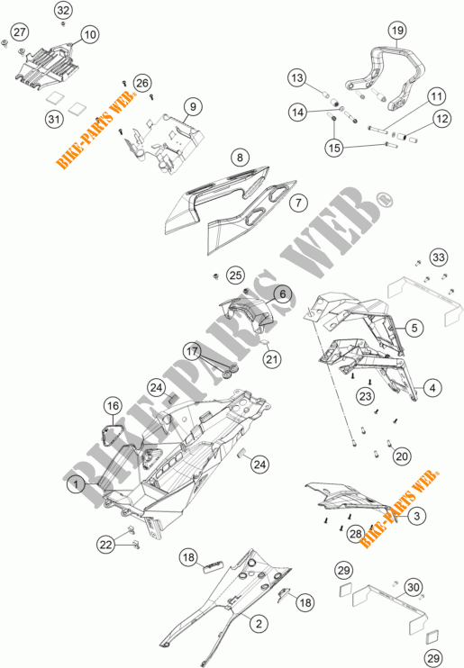PARAFANGO POSTERIORE per KTM 1290 SUPER DUKE GT ORANGE 2017