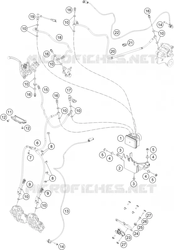 SISTEMA DI FRENAGGIO ABS per KTM 890 DUKE black 2022 # KTM - Catalogo ...