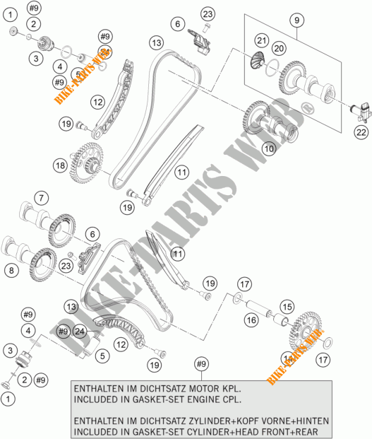 DISTRIBUZIONE  per KTM 1290 SUPER DUKE GT ORANGE 2017