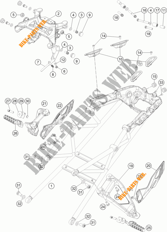 TELAIETTO POSTERIORE per KTM 1290 SUPER DUKE GT ORANGE 2017