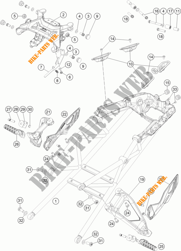 TELAIETTO POSTERIORE per KTM 1290 SUPER DUKE GT GREY 2017