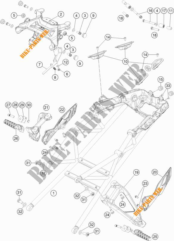 TELAIETTO POSTERIORE per KTM 1290 SUPER DUKE GT ORANGE ABS 2016