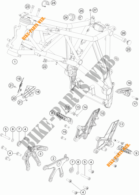 TELAIO per KTM 1290 SUPER DUKE GT ORANGE ABS 2016