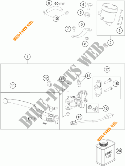POMPA FRENO ANTERIORE per KTM 690 DUKE R ABS 2016
