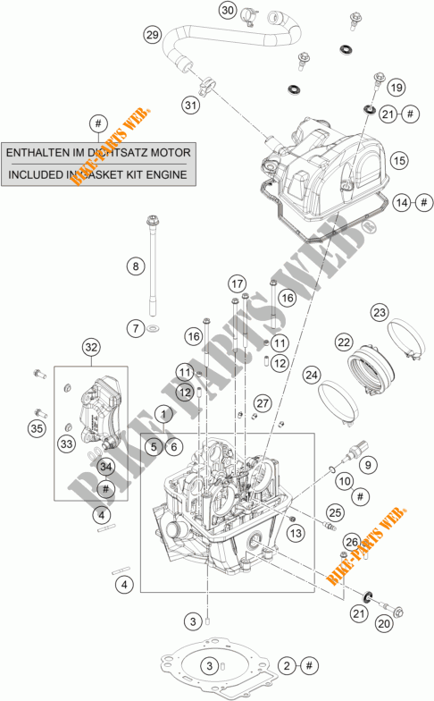 TESTA CILINDRO per KTM 690 DUKE R ABS 2016