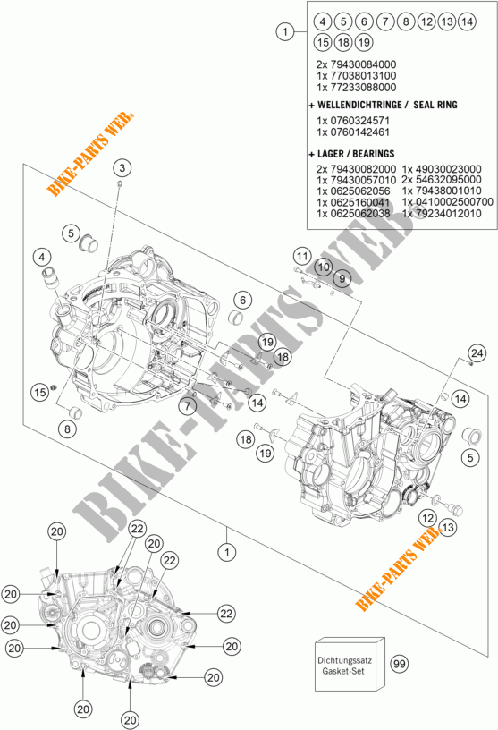 CARTER MOTORE per KTM 450 EXC-F 2024