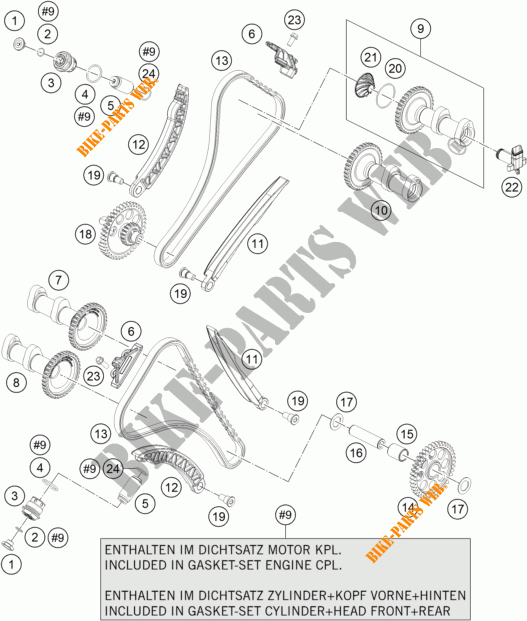 DISTRIBUZIONE  per KTM 1290 SUPER DUKE GT GREY ABS 2016