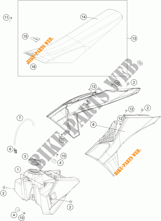 SERBATOIO / SELLA per KTM 450 SX-F 2024